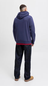 JACK & JONES JORINWOOD block branding sweat hood - ocean cavern