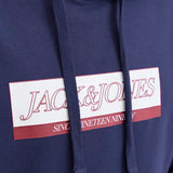 JACK & JONES JORINWOOD block branding sweat hood - ocean cavern