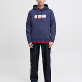 JACK & JONES JORINWOOD block branding sweat hood - ocean cavern