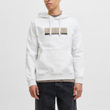 JACK & JONES JORINWOOD block branding sweat hood - bright white melange