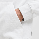 JACK & JONES JORINWOOD block branding sweat hood - bright white melange
