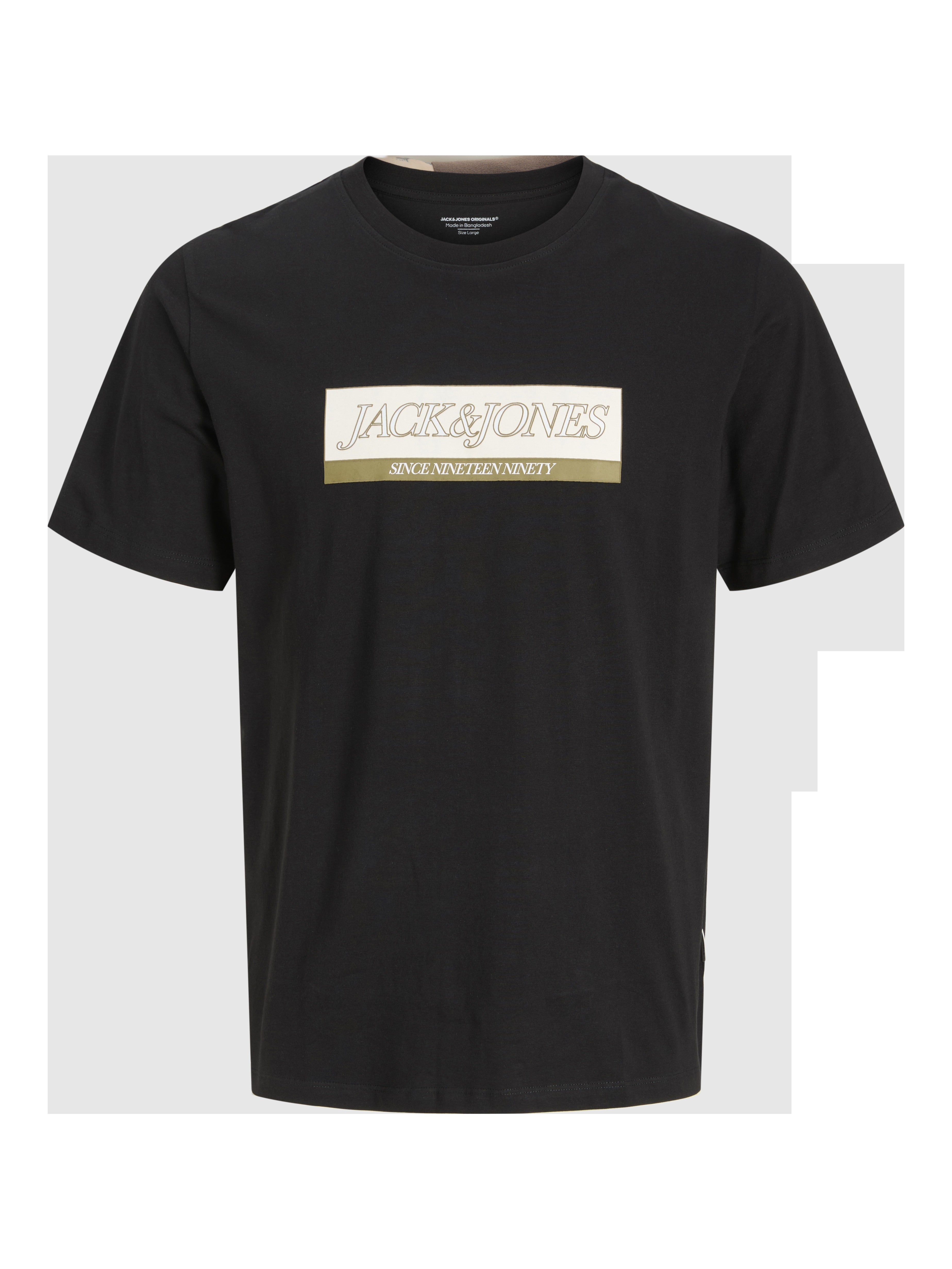 JACK & JONES JORINWOOD block branding tee in black - Image 3