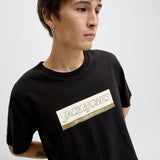 JACK & JONES JORINWOOD block branding tee in black - Image 7