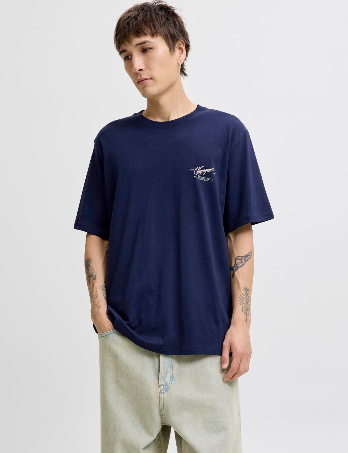 JACK & JONES JORINWOOD photo tee crew neck - ocean cavern