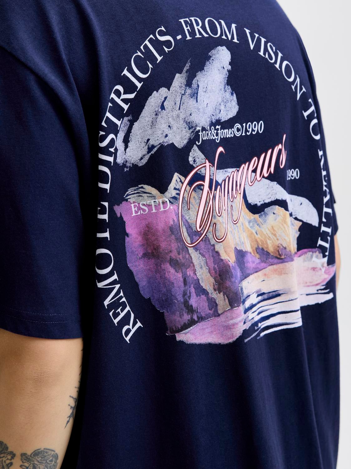 JACK & JONES JORINWOOD photo tee crew neck - ocean cavern