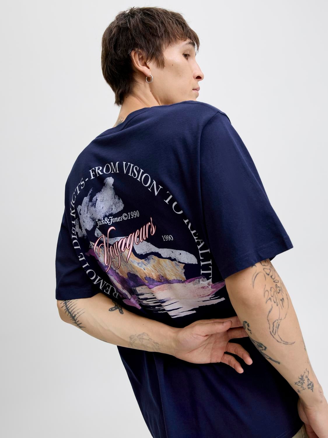 JACK & JONES JORINWOOD photo tee crew neck - ocean cavern