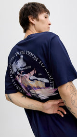 JACK & JONES JORINWOOD photo tee crew neck - ocean cavern