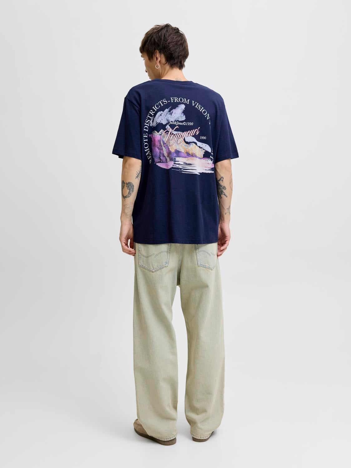 JACK & JONES JORINWOOD photo tee crew neck - ocean cavern