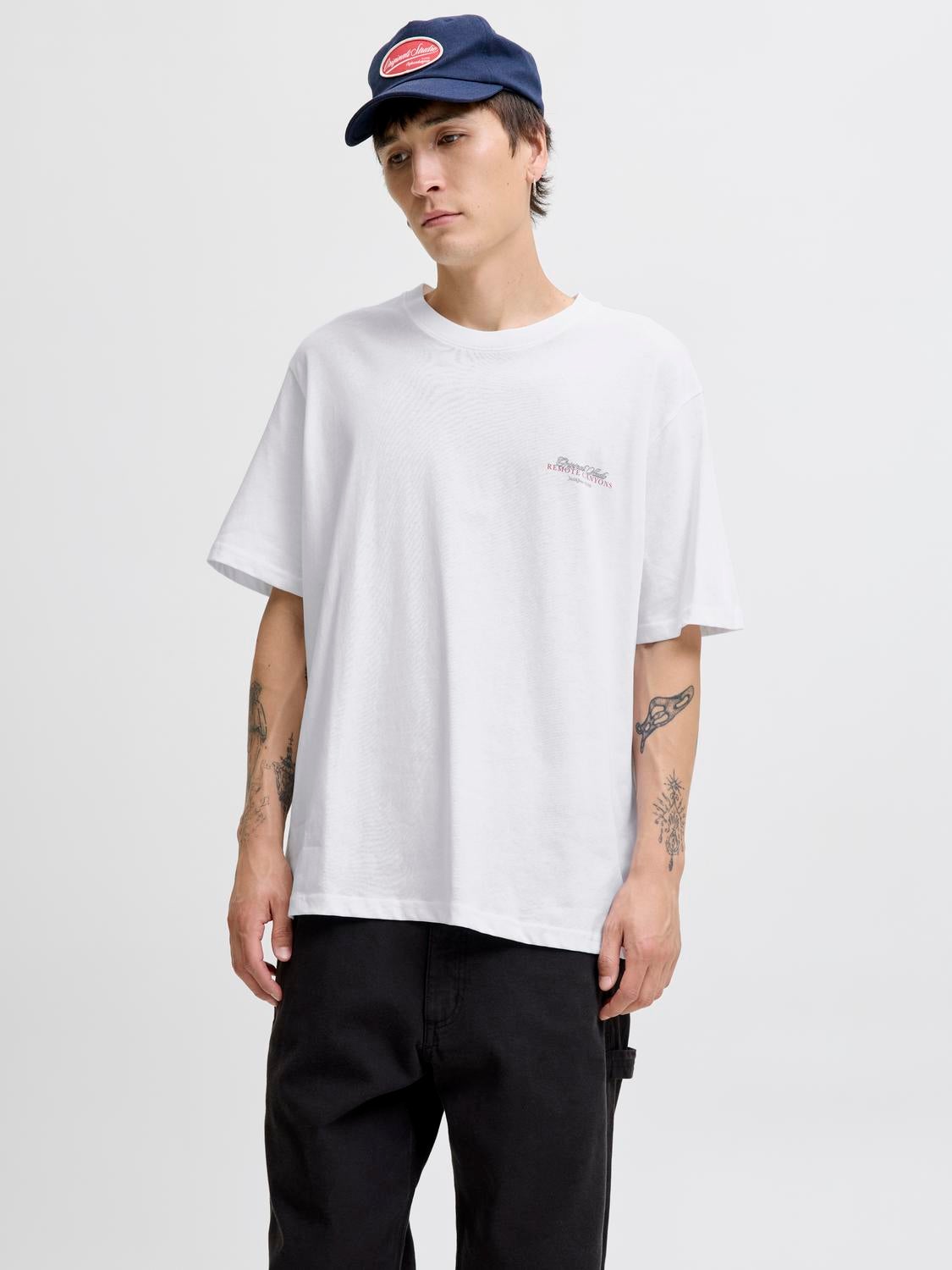 JACK & JONES JORINWOOD photo tee crew neck - bright white