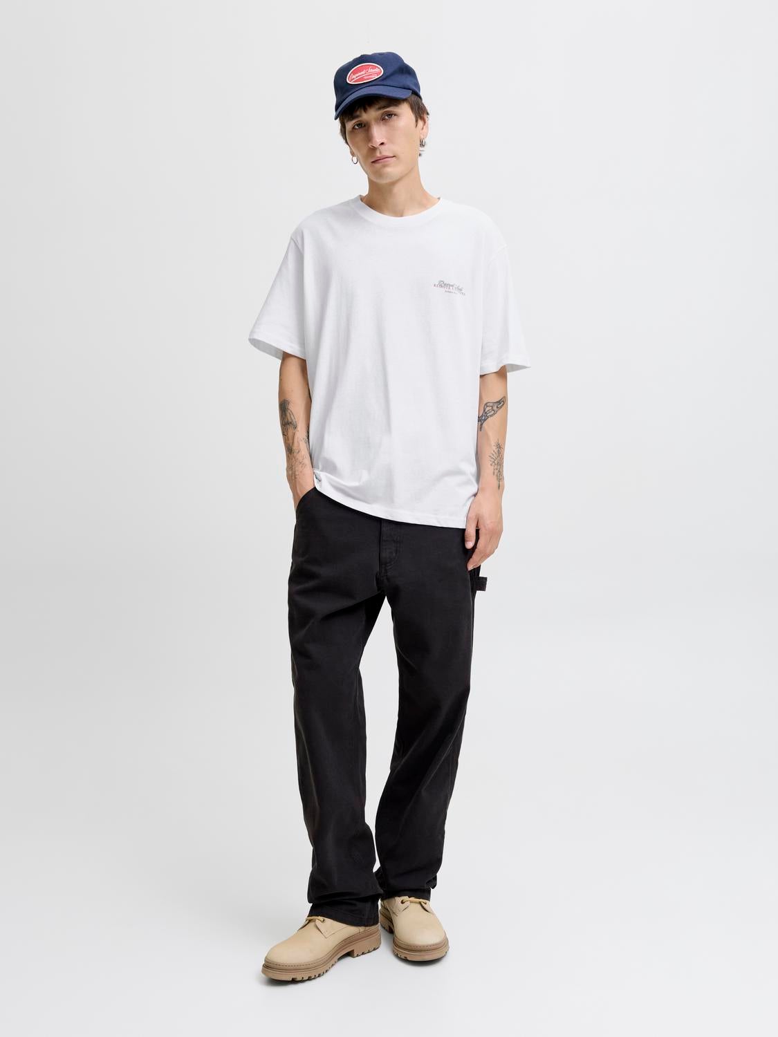 JACK & JONES JORINWOOD photo tee crew neck - black