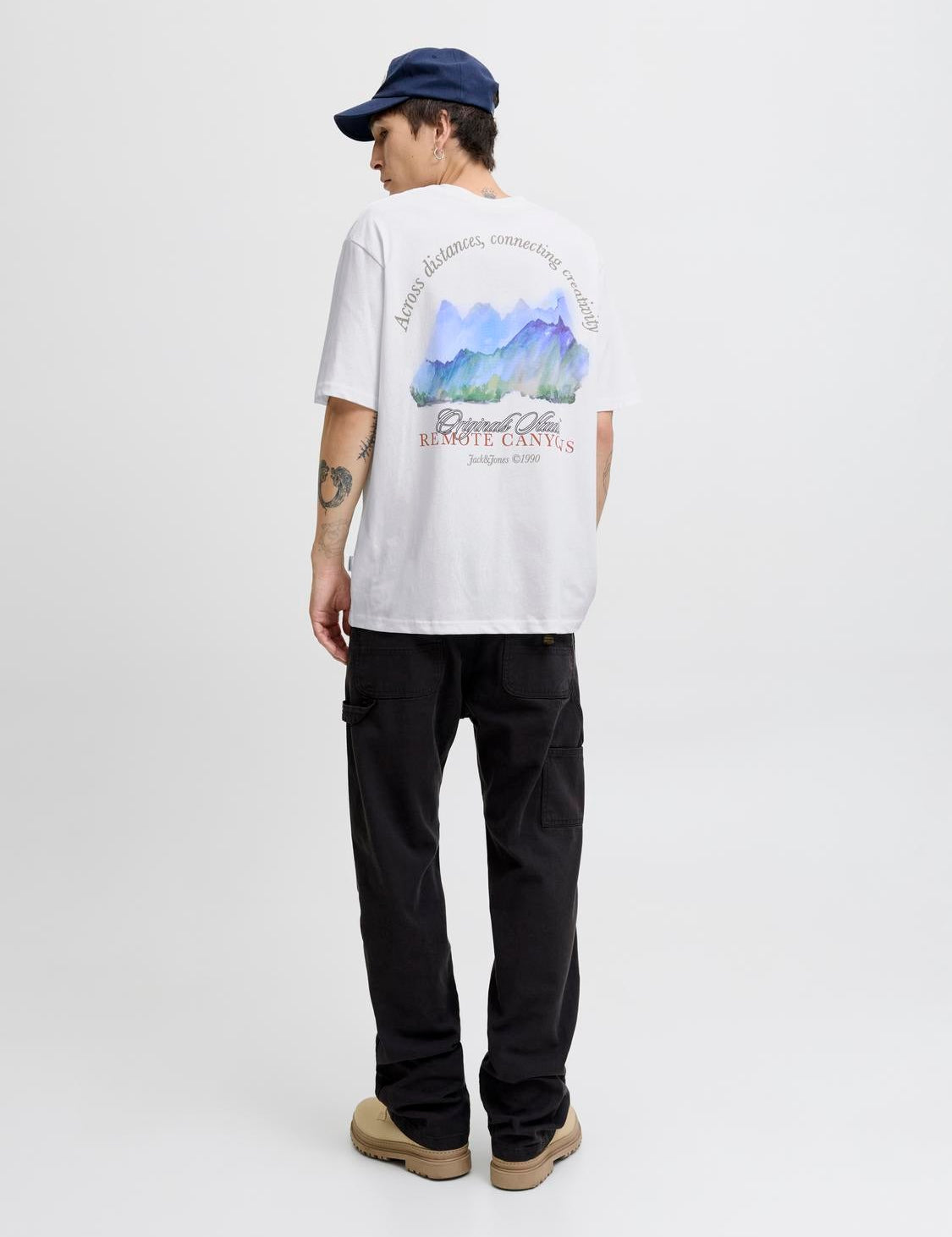 JACK & JONES JORINWOOD photo tee crew neck - bright white