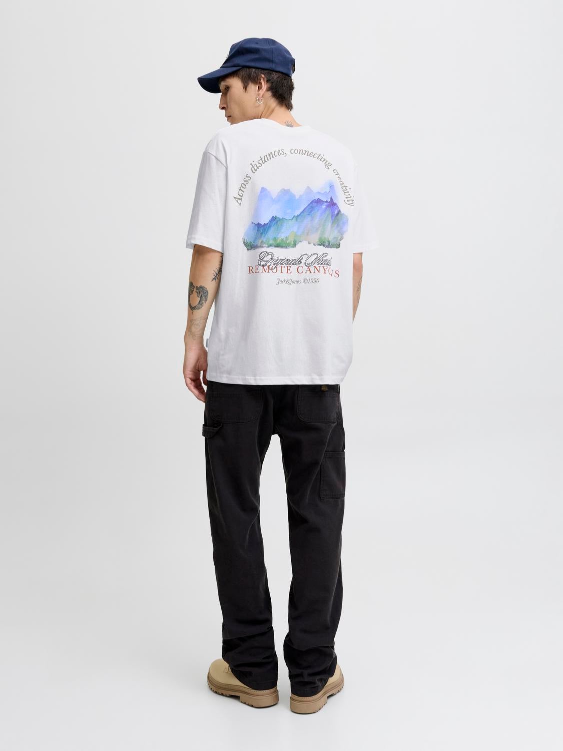 JACK & JONES JORINWOOD photo tee crew neck - bright white