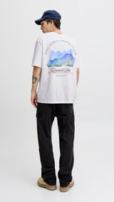 JACK & JONES JORINWOOD photo tee crew neck - bright white