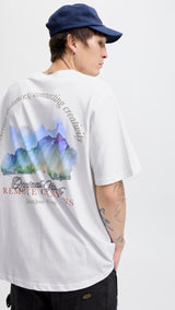 JACK & JONES JORINWOOD photo tee crew neck - bright white