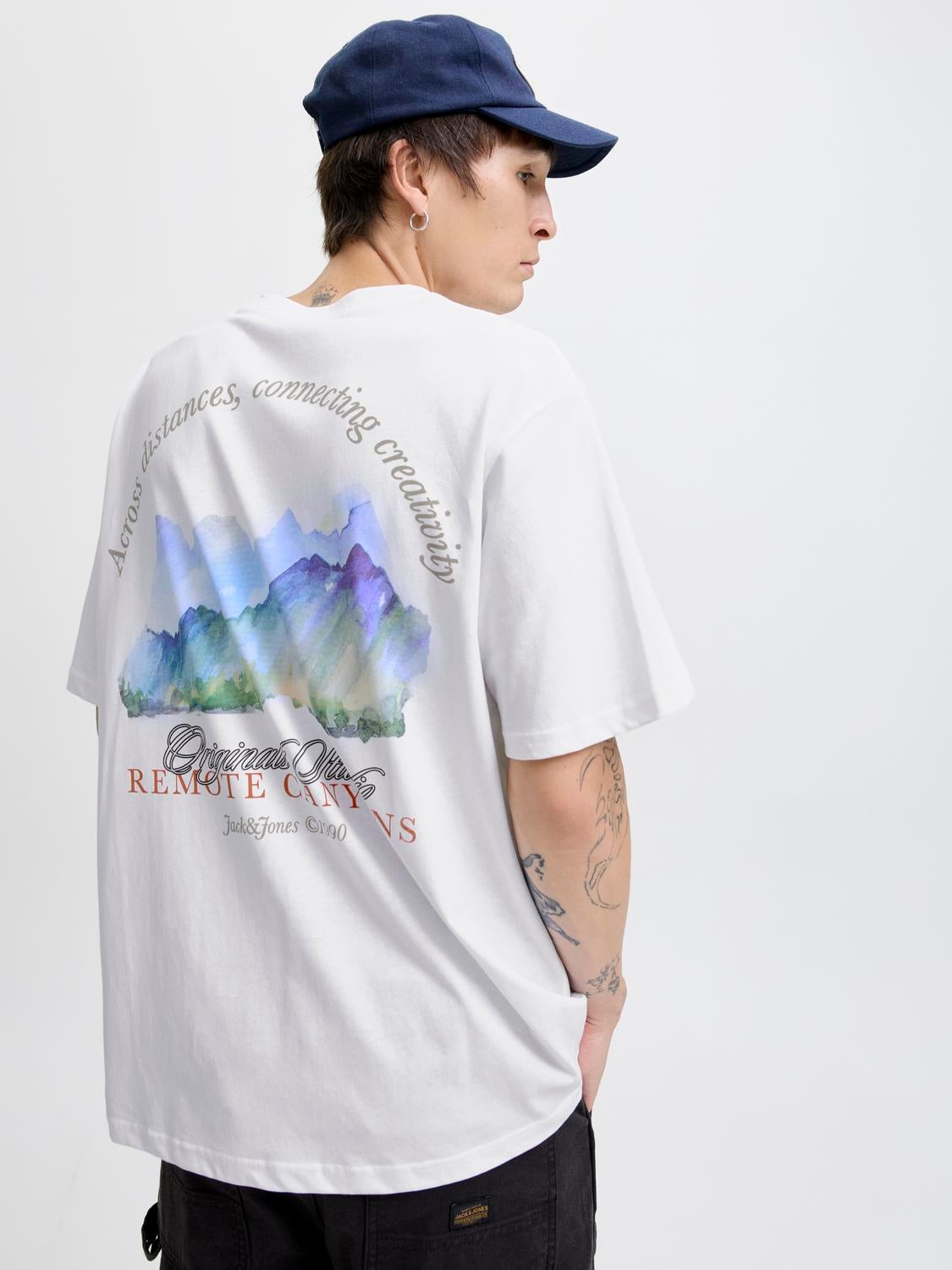 JACK & JONES JORINWOOD photo tee crew neck - black