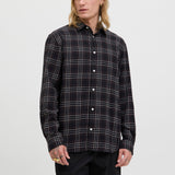 JACK & JONES JORJOSHUA flannel check shirt - pirate black