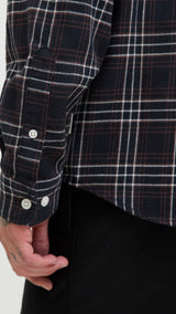 JACK & JONES JORJOSHUA flannel check shirt - pirate black
