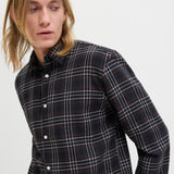 JACK & JONES JORJOSHUA flannel check shirt - pirate black