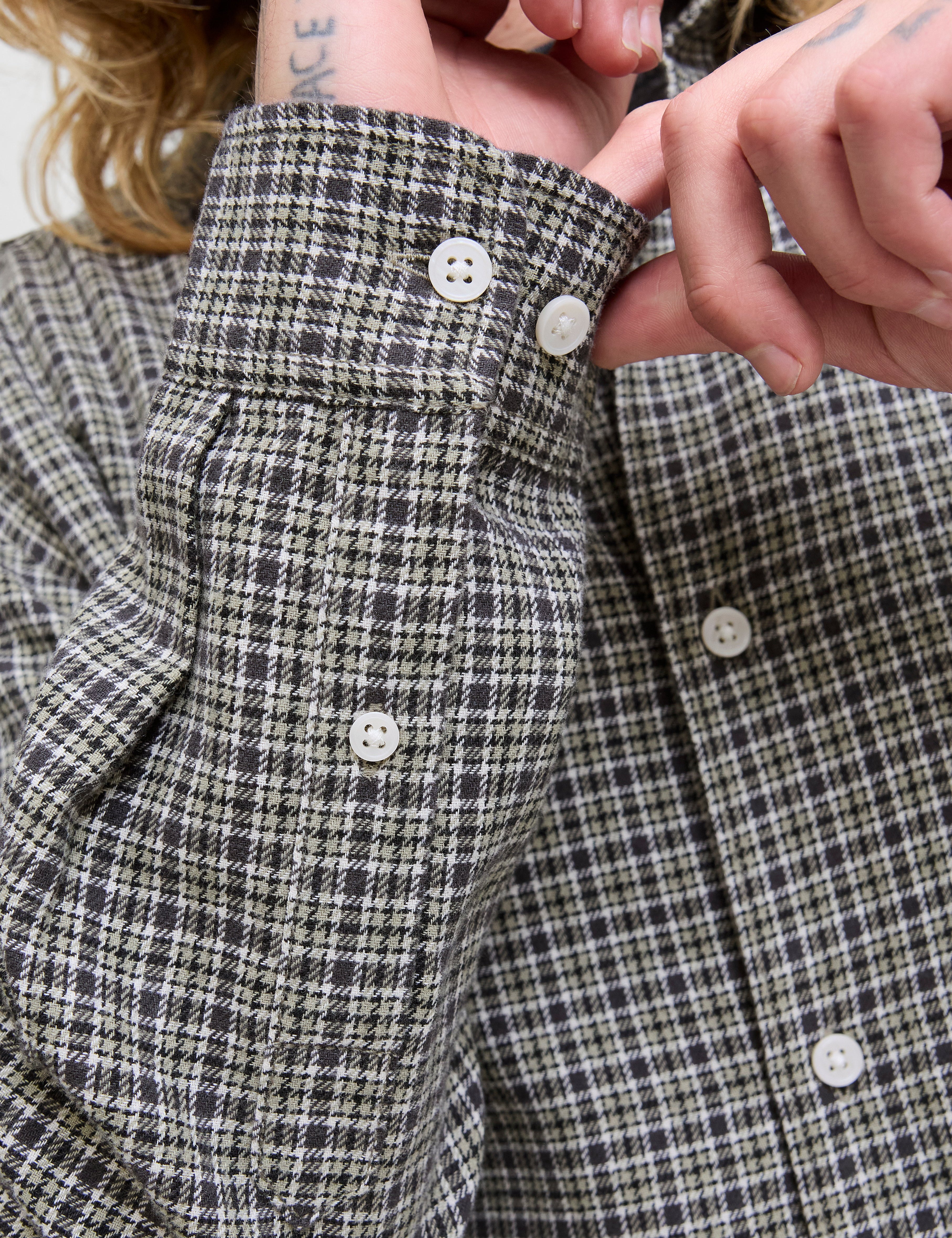 JACK & JONES JORJOSHUA flannel check shirt - seagrass