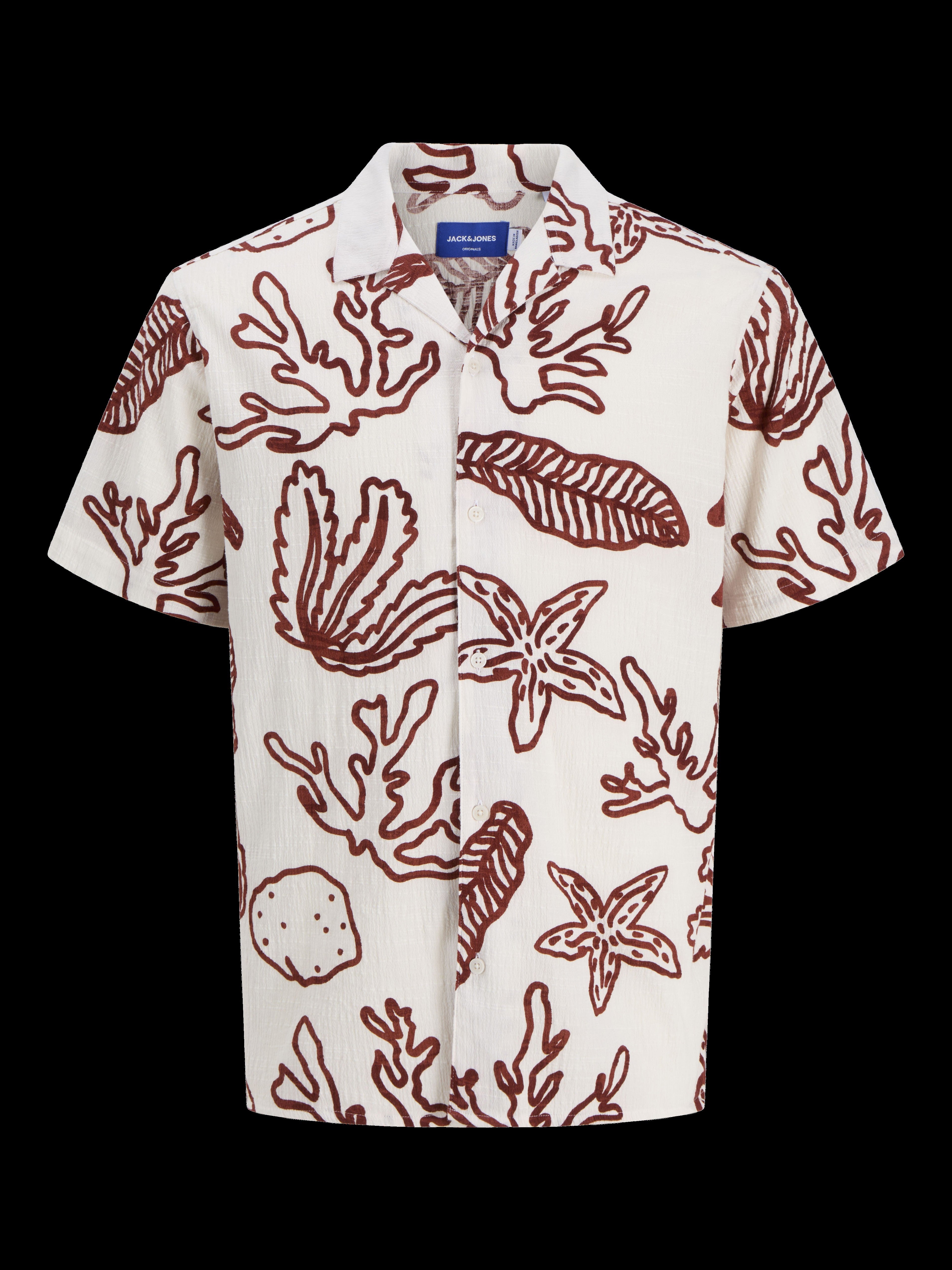 JACK & JONES JORLUKE crinkle aop shirt in cloud dancer - Image 3