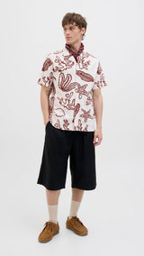 JACK & JONES JORLUKE crinkle aop shirt in cloud dancer - Image 4
