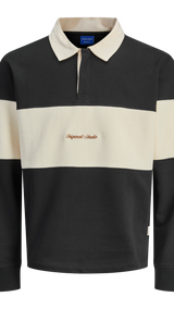 JACK & JONES JORNORREBRO blocking sweat polo - black