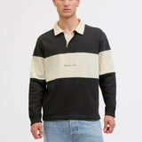 JACK & JONES JORNORREBRO blocking sweat polo - black
