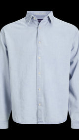 JACK & JONES JORNORREBRO denim shirt in light blue denim - Image 3