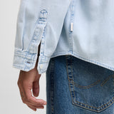JACK & JONES JORNORREBRO denim shirt in light blue denim - Image 6