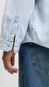 JACK & JONES JORNORREBRO denim shirt in light blue denim - Image 6