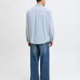 JACK & JONES JORNORREBRO denim shirt in light blue denim - Image 2