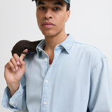 JACK & JONES JORNORREBRO denim shirt in light blue denim - Image 7