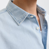 JACK & JONES JORNORREBRO denim shirt in light blue denim - Image 5