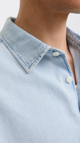 JACK & JONES JORNORREBRO denim shirt in light blue denim - Image 5