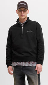 JACK & JONES JORNORREBRO emb sweat high neck - black