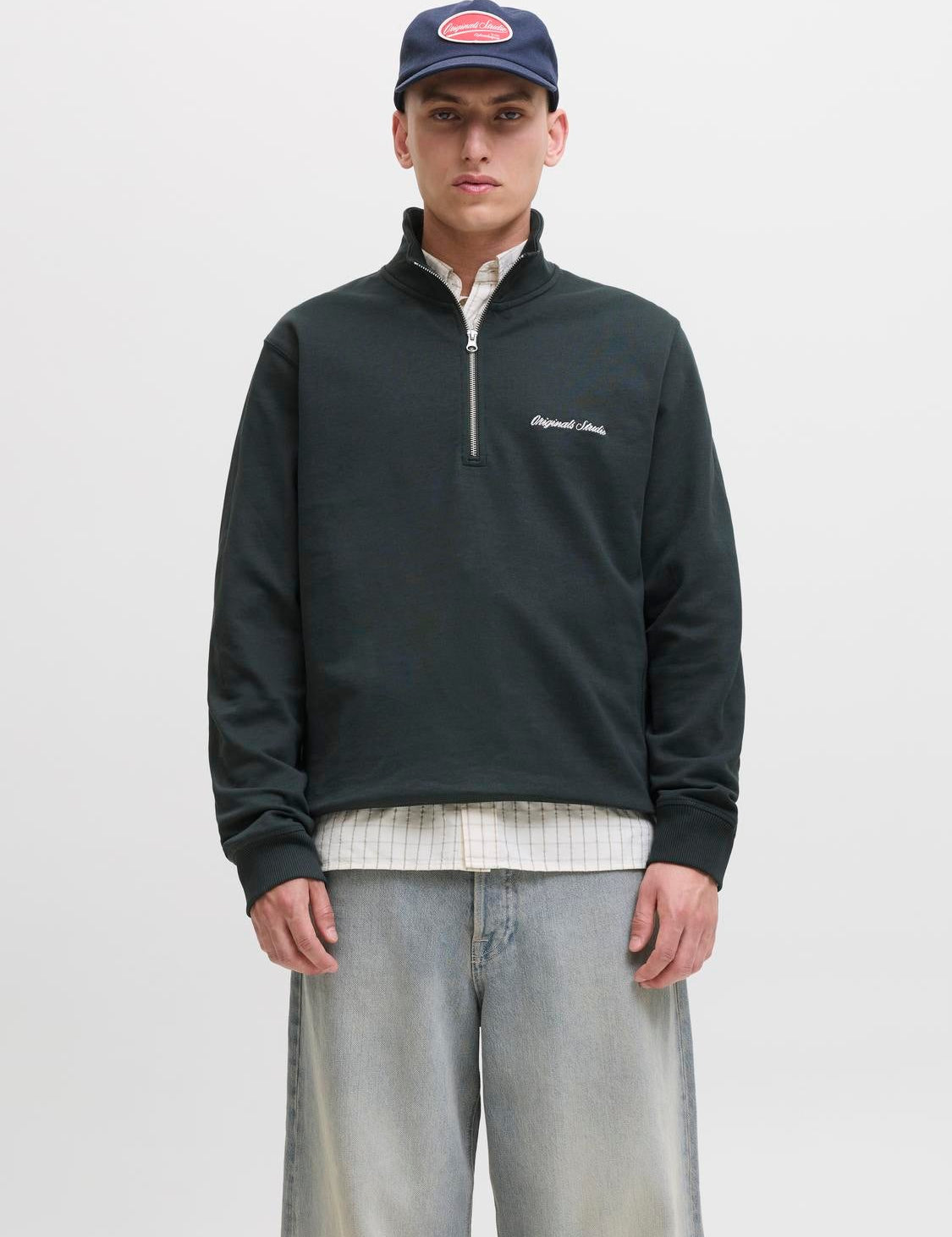 JACK & JONES JORNORREBRO emb sweat high neck - forest river