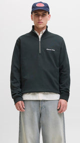 JACK & JONES JORNORREBRO emb sweat high neck - forest river