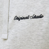 JACK & JONES JORNORREBRO emb sweat zip hood - white melange