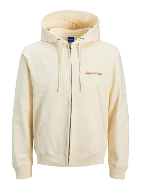 JACK & JONES JORNORREBRO emb sweat zip hood in ocean cavern