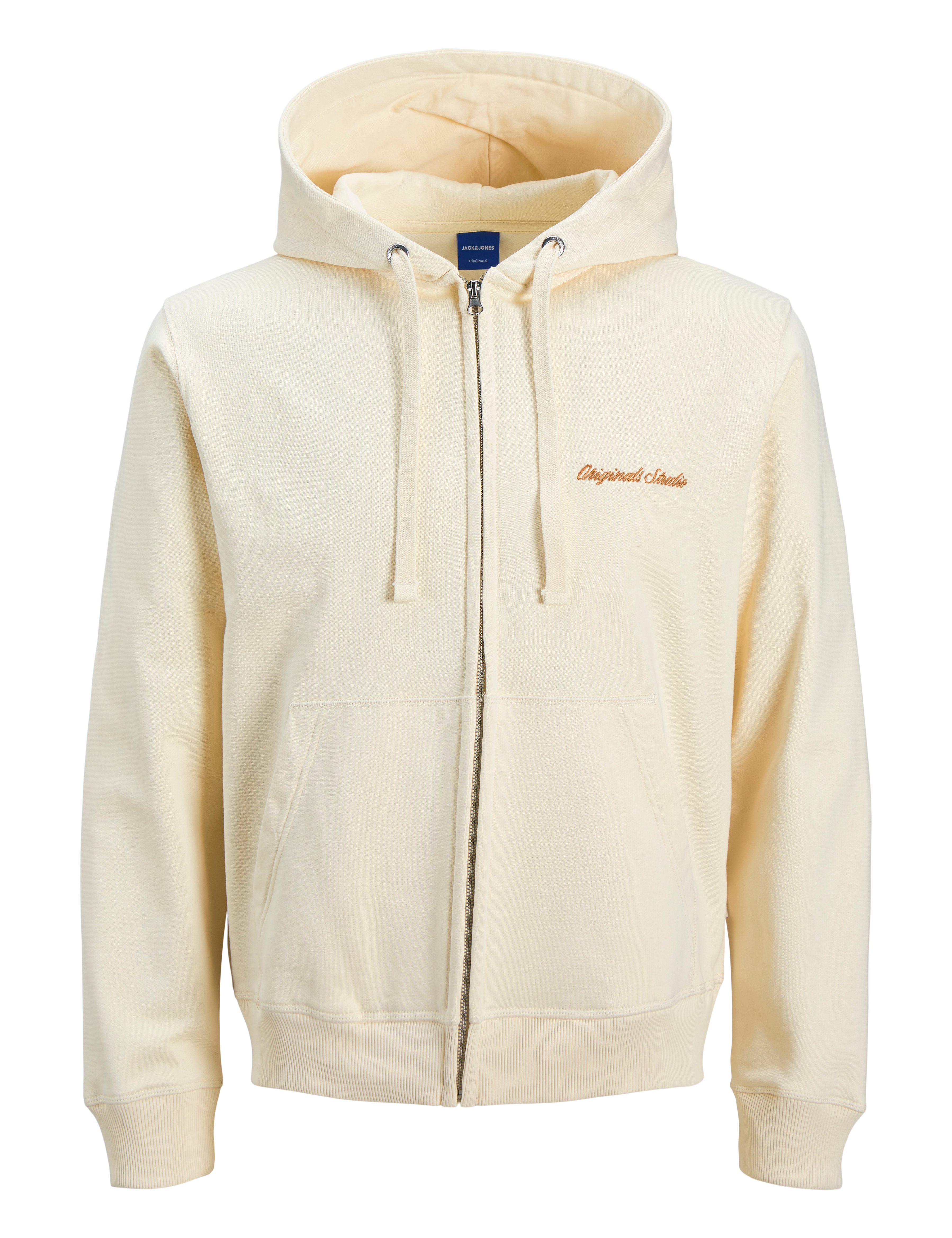 JACK & JONES JORNORREBRO emb sweat zip hood - black
