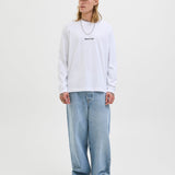 JACK & JONES JORNORREBRO emb tee crew neck in bright white - Image 3