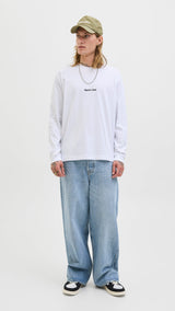 JACK & JONES JORNORREBRO emb tee crew neck in bright white - Image 3