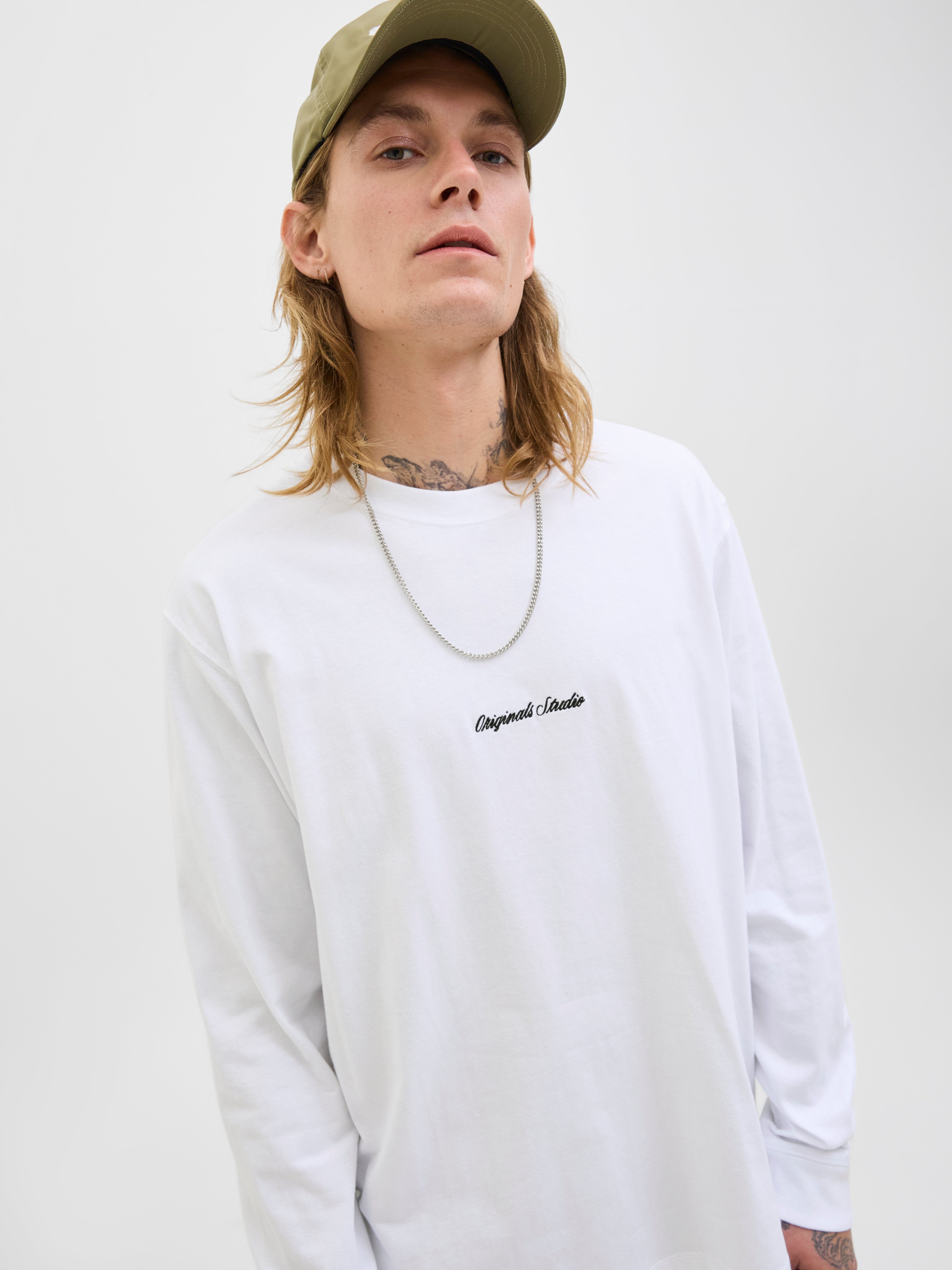 JACK & JONES JORNORREBRO emb tee crew neck in bright white - Image 6