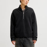 JACK & JONES JORNORREBRO knit half zip - black