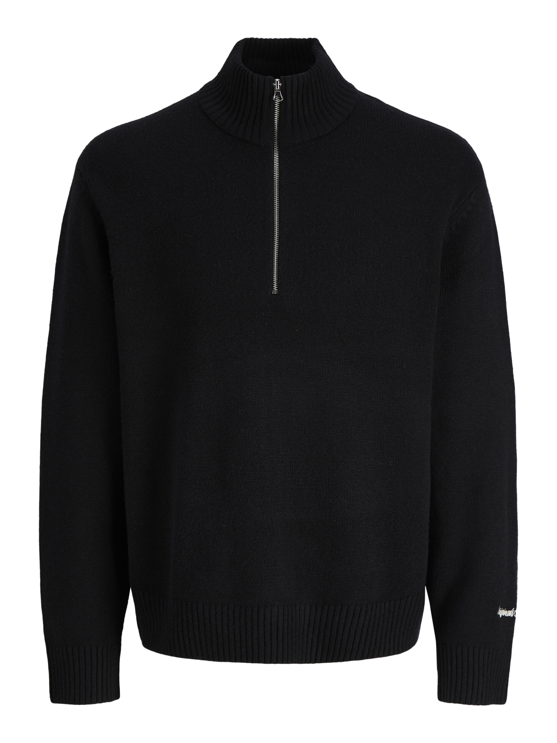 JACK & JONES JORNORREBRO knit half zip - black