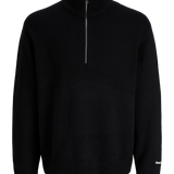 JACK & JONES JORNORREBRO knit half zip - black