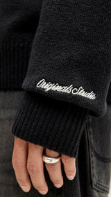 JACK & JONES JORNORREBRO knit half zip - black