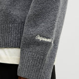 JACK & JONES JORNORREBRO knit half zip - dark grey melange