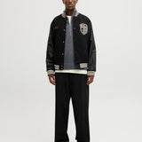 JACK & JONES JORNORREBRO knit half zip - dark grey melange