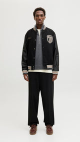 JACK & JONES JORNORREBRO knit half zip - dark grey melange
